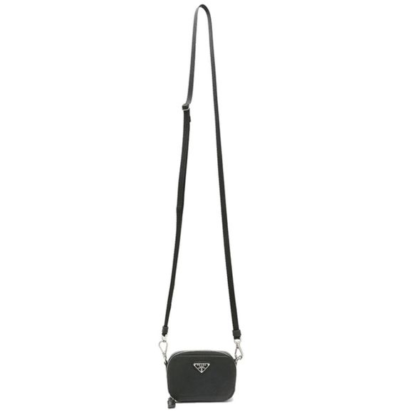 Prada Porch Saffiano Mini Pouch Triangle Logo Black - Picture 6 of 6